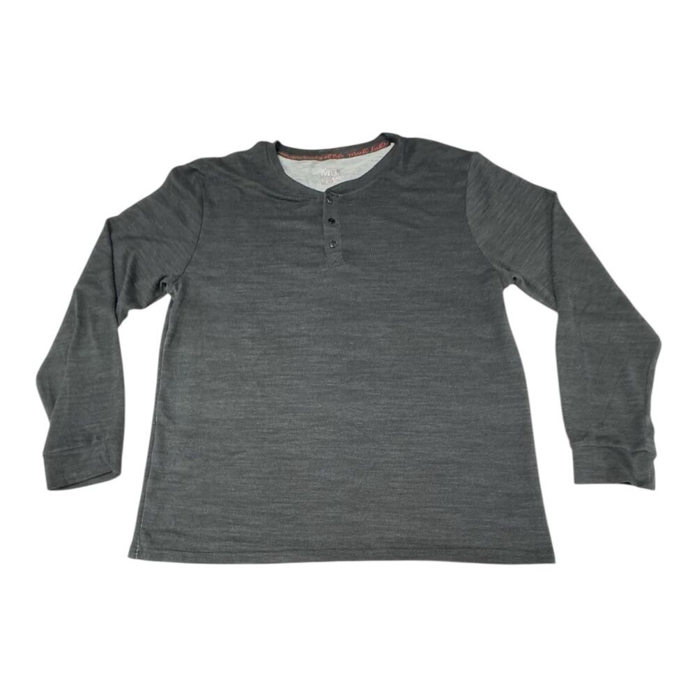 Muk Luks Henley Long Sleeve Cuffed Pullover Shirt Men's XL Comfy Soft Gorpcore
